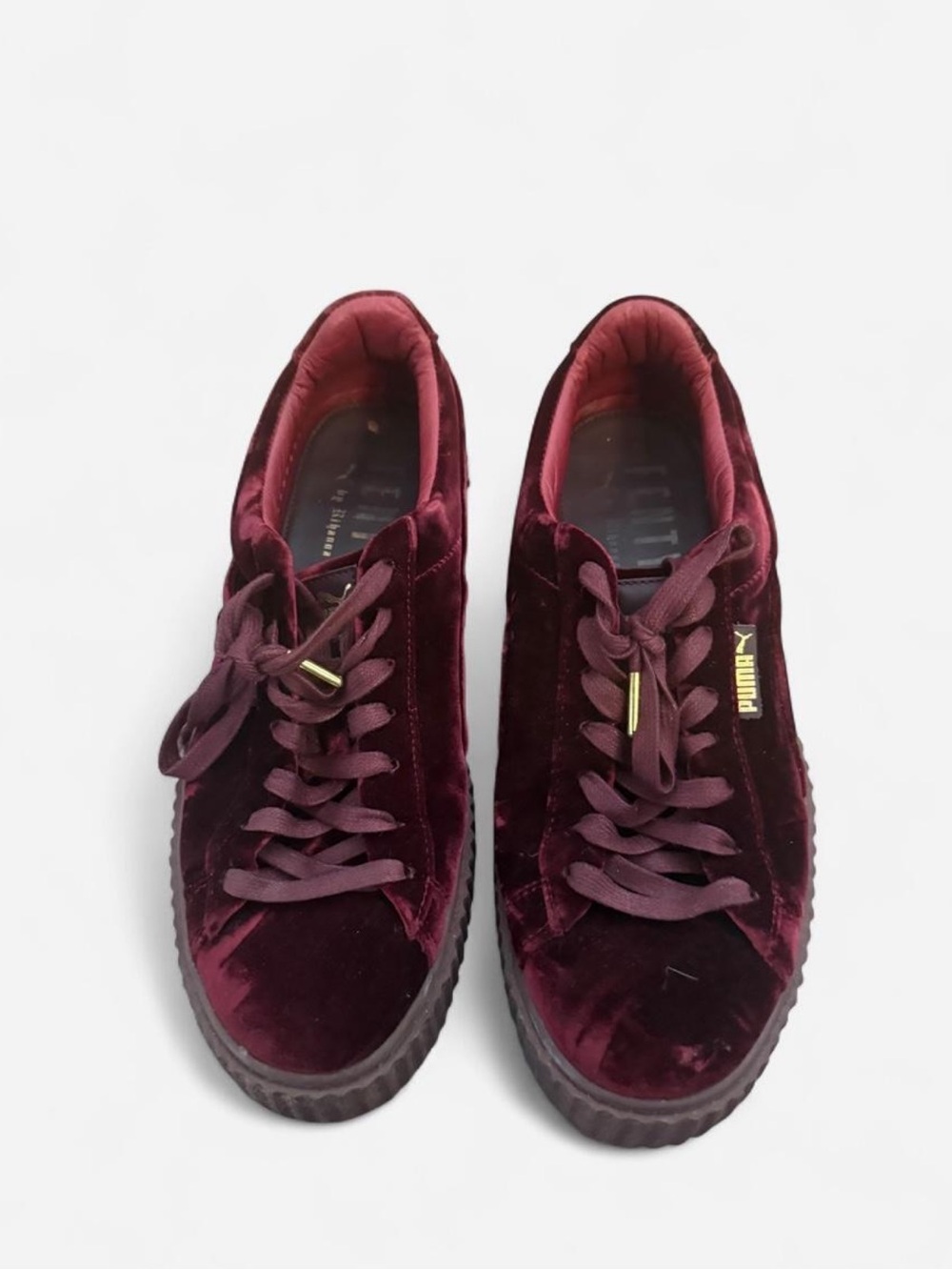 Puma Velvet Platform Sneakers in Wine